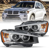VehicleAid Headlights For 2015-2017 BMW X3/2015-2018 BMW X4 w/o AFS